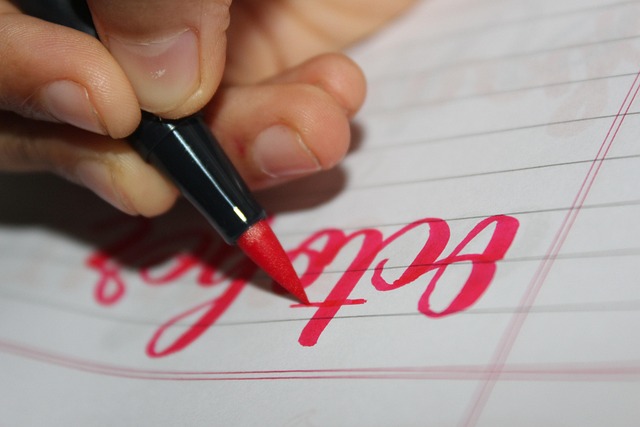 Open notebook with handwriting showing clean ink lines on quality paper